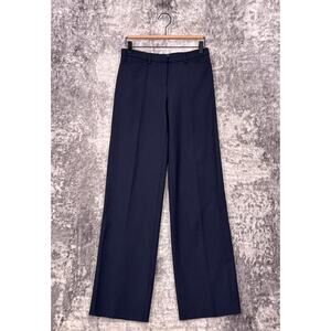 Vintage Emporio Armani Pants 4 Womens Blue Stretch Wool Straight Leg Trouser